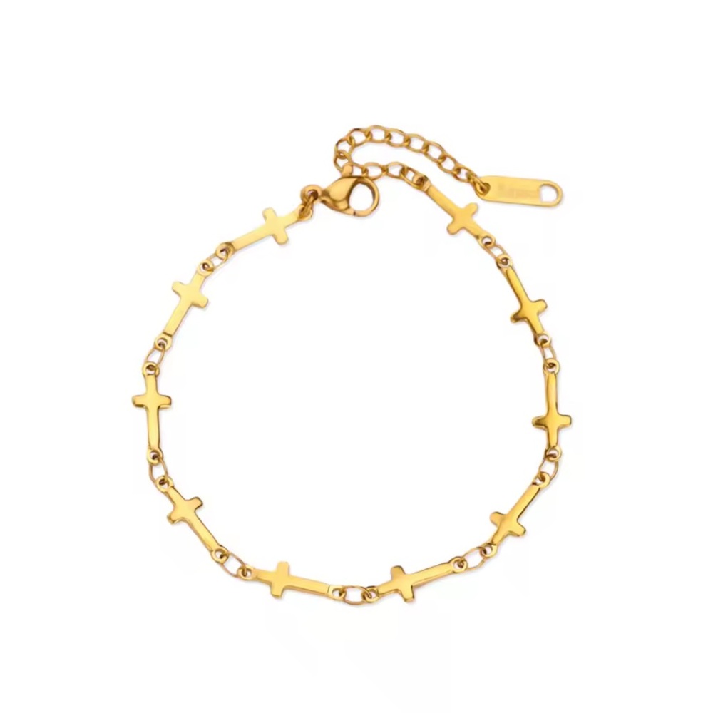 Gold Cross Charm Bracelet